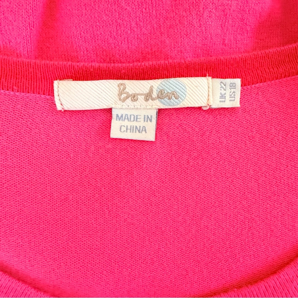 Boden Pink Scoop Neck Button Front Cardigan 18 - Picture 7 of 9